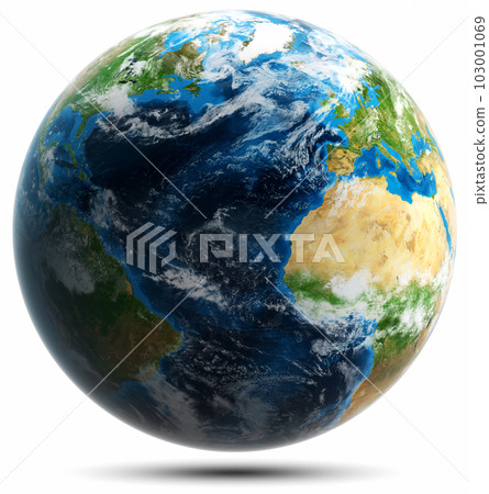 Planet Earth globe world map isolated Planet Earth globe world map isolated 103001069