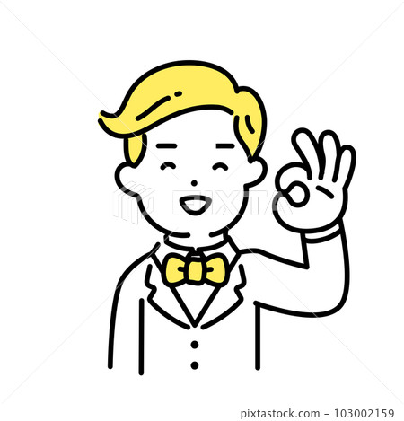 Illustration series of cute people _ rich man _ ok sign Illustration series of cute people _ rich man _ ok sign 103002159