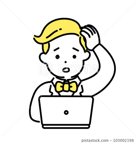 插圖系列可愛的人_有錢人_擔心 插圖系列可愛的人_有錢人_擔心 103002198