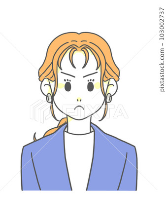 穿無領夾克的憤怒女人(橙色 x 藍色) 穿無領夾克的憤怒女人(橙色 x 藍色) 103002737