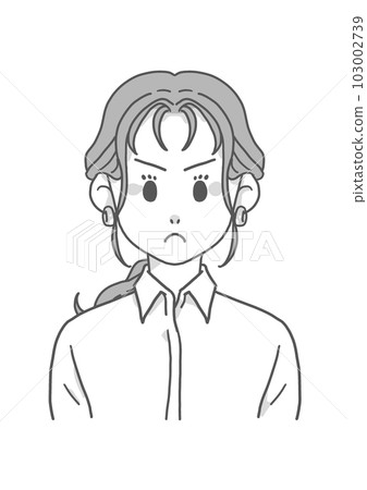 憤怒的白襯衫女人(灰色) 憤怒的白襯衫女人(灰色) 103002739