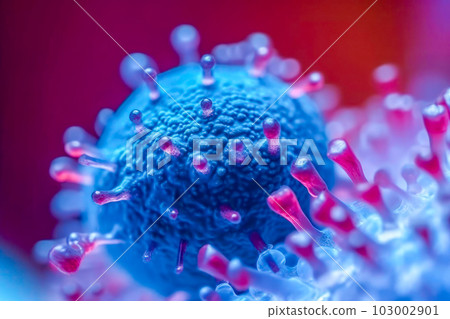 A high-resolution image of a blue-colored virus navigating through the veins. Generative Ai A high-resolution image of a blue-colored virus navigating through the veins. Generative Ai 103002901