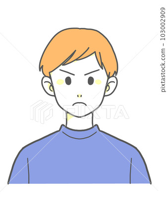 T-shirt angry man (orange x blue) 103002909