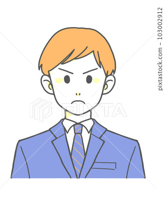 Angry man in suit (orange x blue) 103002912