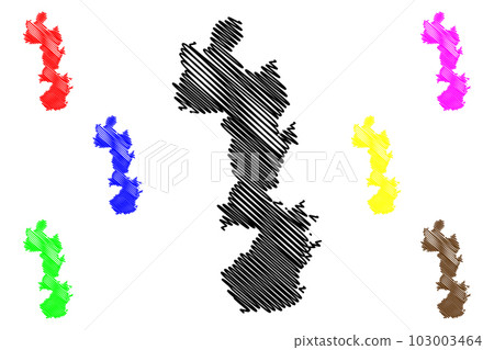 Aachen district (Federal Republic of Germany, State of North Rhine-Westphalia, NRW, Cologne region) map vector illustration, scribble sketch Aachen Stadteregion map 103003464