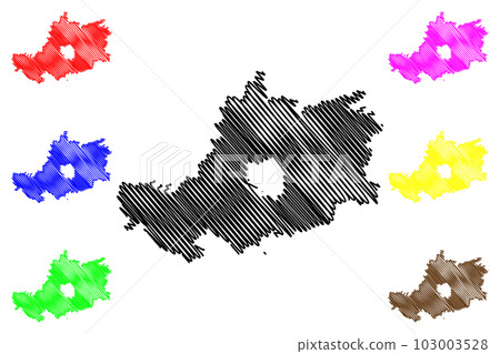 Bamberg district (Federal Republic of Germany, rural district Upper Franconia, Free State of Bavaria) map vector illustration, scribble sketch Bamberg map 103003528