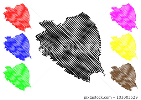 Bamberg city (Federal Republic of Germany, Urban district Upper Franconia, Free State of Bavaria) map vector illustration, scribble sketch Bamberg map 103003529