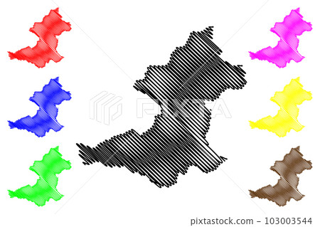 Borken district (Federal Republic of Germany, State of North Rhine-Westphalia, NRW, Munster region) map vector illustration, scribble sketch Borken map Borken district (Federal Republic of Germany, State of North Rhine-Westphalia, NRW, Munster region) map vector illustration, scribble sketch Borken map 103003544
