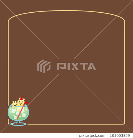 Vanilla ice cream rabbit topping cream soda & framed material square type 22 Vanilla ice cream rabbit topping cream soda & framed material square type 22 103003899