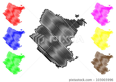 Arezzo province (Italy, Italian Republic, Tuscany or Toscana region) map vector illustration, scribble sketch Province of Arezzo map 103003996