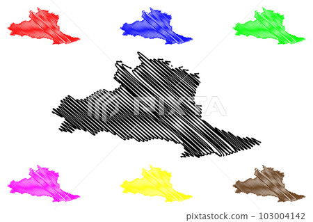 Neustadt an der Weinstrasse city (Federal Republic of Germany, State of Rhineland-Palatinate, Urban district) map vector illustration, scribble sketch Neustadt an der Weinstrasse map 103004142