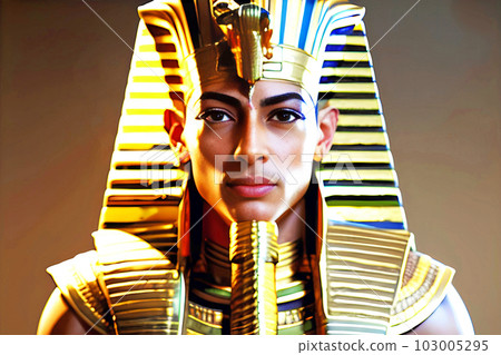 Portrait of Egyptian king pharaoh. Generative AI 103005295