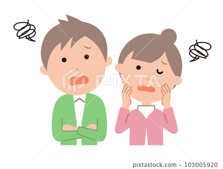 Confused young men and women Confused young men and women 103005920