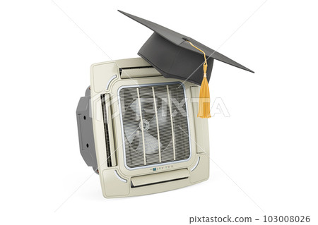 Ceiling Cassette Unit, Indoor Unit of Air Condition with graduation hat. 3D rendering 103008026