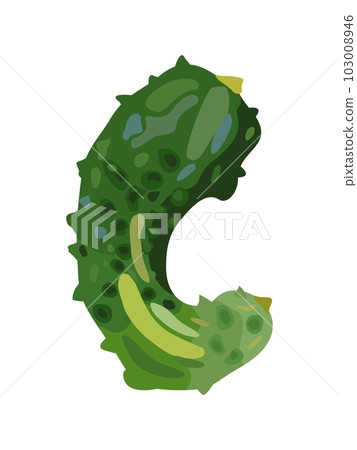 Ugly cucumber. Imperfect vegetable. Vector isolated illustration. Ugly food. 103008946