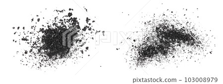 Pile of coal carbon or charcoal dust isolated on white background Pile of coal carbon or charcoal dust isolated on white background 103008979