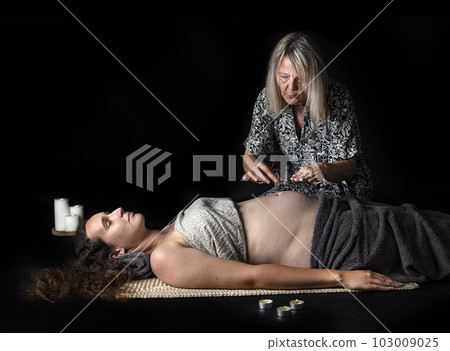 woman and energy healing woman and energy healing 103009025