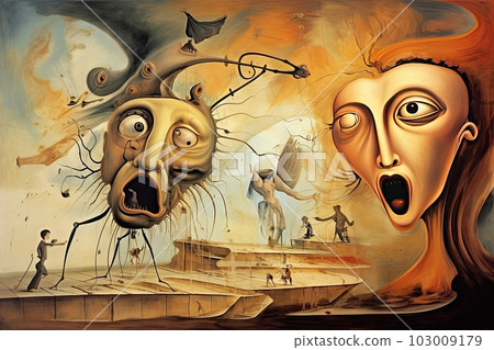 Fear, illustration in abstract avant-garde style - Stock Illustration ...