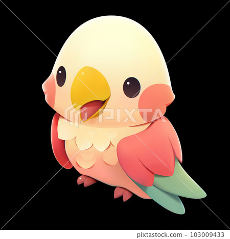 Cute little parrot with a kind smiling face and big eyes. Cute little parrot with a kind smiling face and big eyes. 103009433
