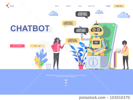 Chatbot flat landing page template 103010370