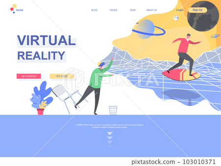 Virtual reality flat landing page template 103010371
