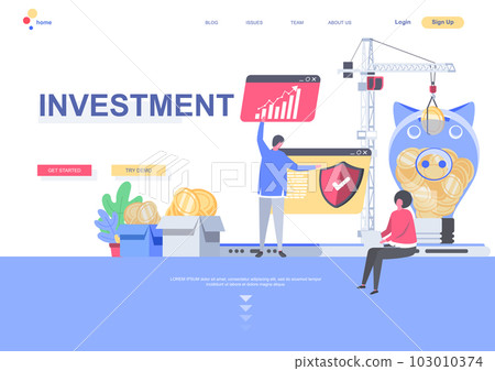 Investment flat landing page template 103010374