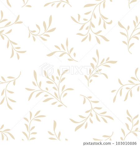 Floral seamless pattern. Branch with leaves ornamental texture. Flourish nature summer garden textured background Floral seamless pattern. Branch with leaves ornamental texture. Flourish nature summer garden textured background 103010886