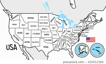 USA Vector Map - United States of America Vector Background USA Vector Map - United States of America Vector Background 103012360