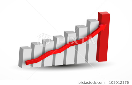 3D Success Graph Isolated on White Background 103012376