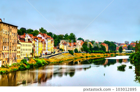 Zgorzelec at the Lusatian Neisse river, border between Poland and Germany Zgorzelec at the Lusatian Neisse river, border between Poland and Germany 103012895