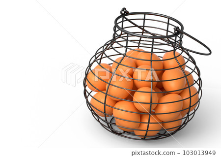 Farm raw organic brown eggs for morning breakfast in basket Farm raw organic brown eggs for morning breakfast in basket 103013949