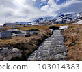 A stream flowing through a village in East Iceland 103014383