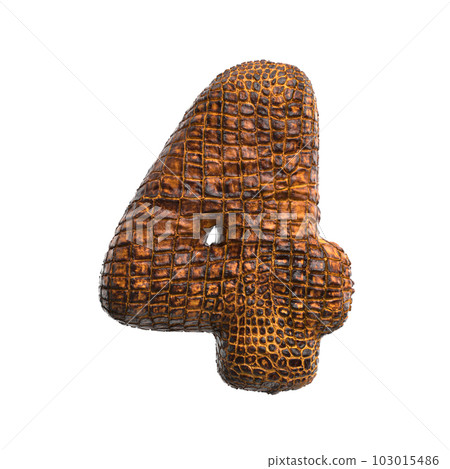 crocodile number 4 - 3d reptile digit - Suitable for wildlife, ecology or conservation related subjects crocodile number 4 - 3d reptile digit - Suitable for wildlife, ecology or conservation related subjects 103015486