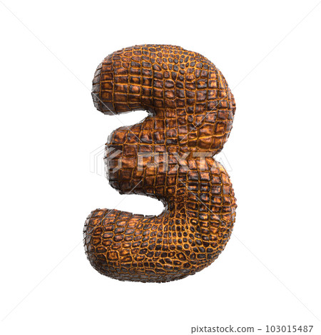 crocodile number 3 - 3d reptile digit - Suitable for wildlife, ecology or conservation related subjects crocodile number 3 - 3d reptile digit - Suitable for wildlife, ecology or conservation related subjects 103015487