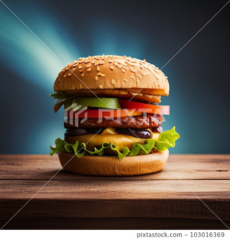 Delicious hamburger, Generative AI AI image 103016369