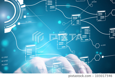 technology background. Node connection multi service processing. technology background. Node connection multi service processing. 103017346
