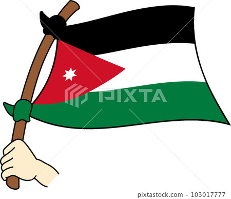 飄揚的世界各國國旗☆約旦☆ 103017777