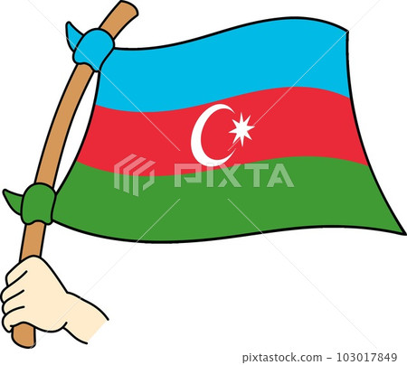 Fluttering national flags of the world ☆Azerbaijan☆ Fluttering national flags of the world ☆Azerbaijan☆ 103017849
