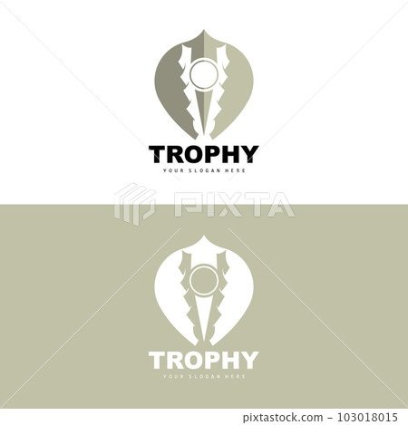 Championship Trophy Logo, Champion Award Winner Trophy Design, Vector Icon Template 103018015