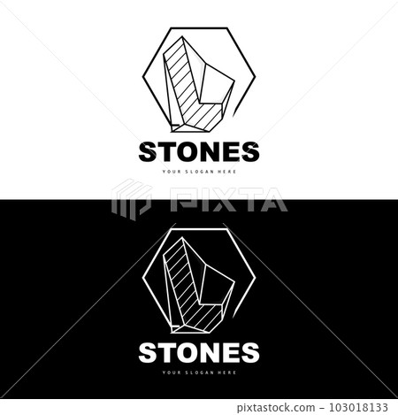 Stone Logo, Vector Stone Modern With Geometry Line Style, Design For Aesthetic Decoration, Brand Modern Product, Simple Icon Abstract Aesthetic Geometry Line 103018133