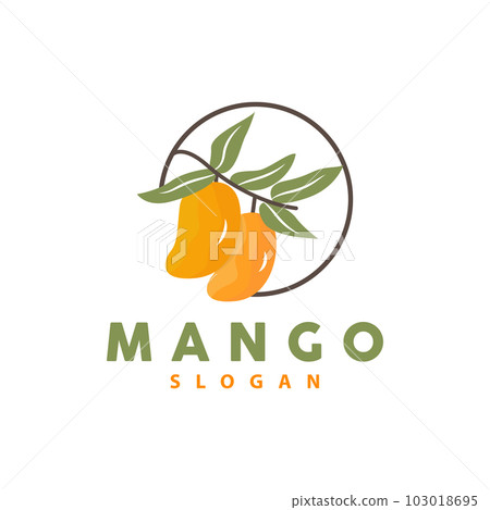 Mango Logo, Fruit Design Simple Minimalist Style, Fruit Juice Vector, Icon Symbol Illustration 103018695