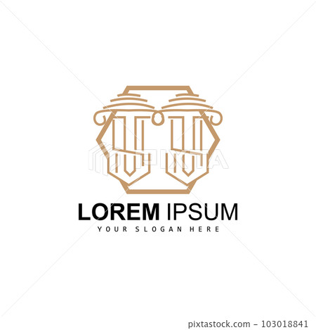 Pillar Logo, Law Design, Building Construction Pillar Vector, Product Brand Illustration Icon 103018841