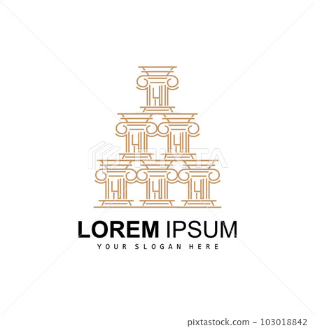 Pillar Logo, Law Design, Building Construction Pillar Vector, Product Brand Illustration Icon 103018842