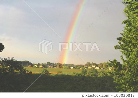 A beautiful rainbow that appeared on the bank 103020812