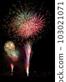 Colorful fireworks launched at the fireworks display 103021071
