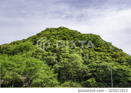 從島根縣松江市須谷鄉間公園看到的熊野城遺址 103021922