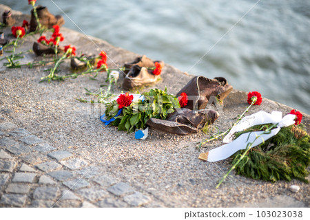 Shoes on the Danube Bank memorial in Budapest, Hungary Shoes on the Danube Bank memorial in Budapest, Hungary 103023038