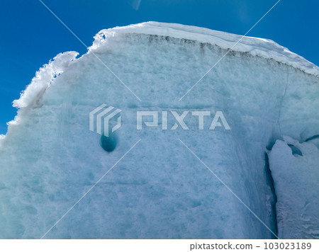 aerial view of  high altitude glacier mountains, China 103023189