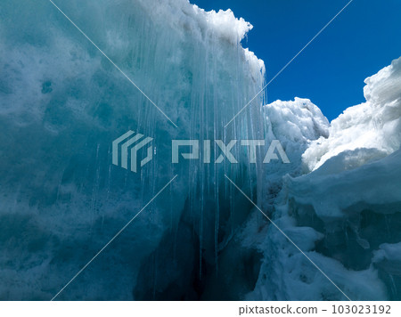 aerial view of high altitude glacier mountains, China aerial view of high altitude glacier mountains, China 103023192