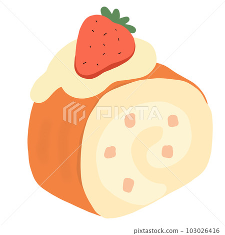 Strawberry roll cake 103026416